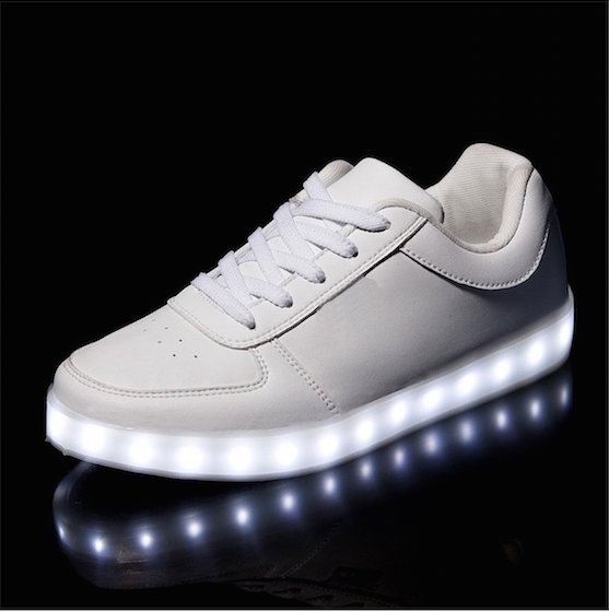 Deluxe Rechargeable LED Light-Up Sneakers - White
